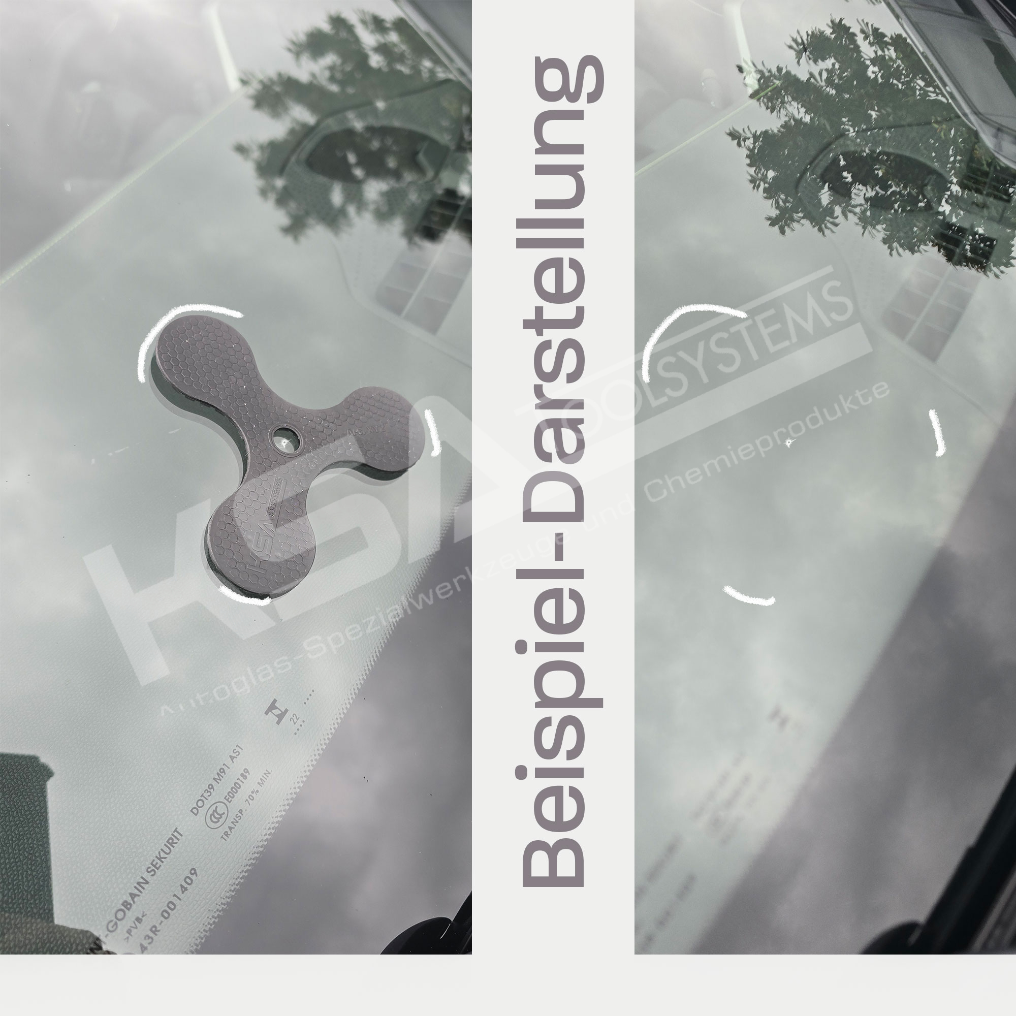 Steinschlagschablone, Ausricht-Hilfe aus Kunststoff – Bild 4