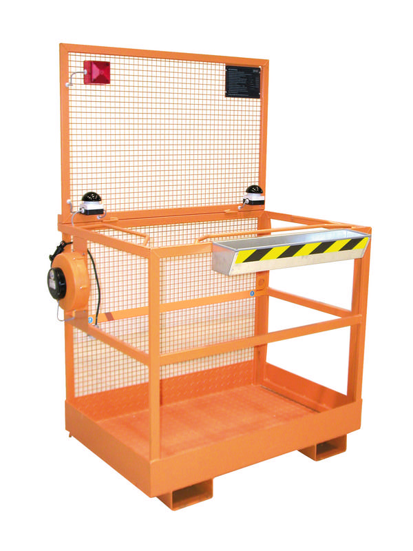 Bauer Arbeitskorb Typ MB-ST, mit klappbarer Rückwand, Gelborange & feuerverzinkt