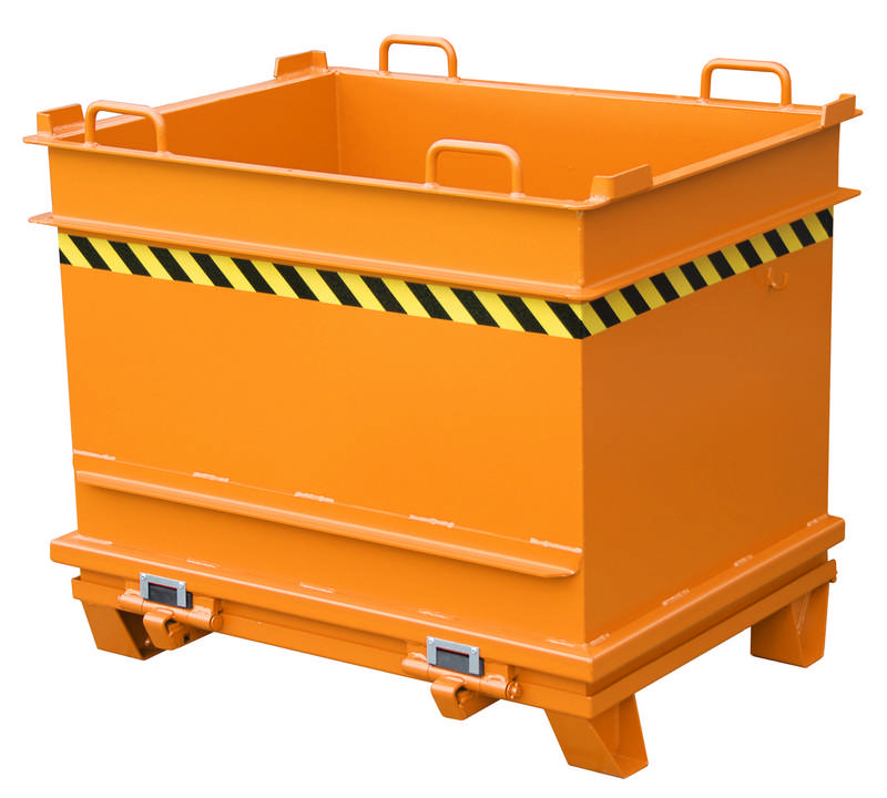 Baustoffcontainer Typ BC 1000, 1m3, mit Bodenentleerung über Seilzug versch. Farben o. Feuerverzinkt