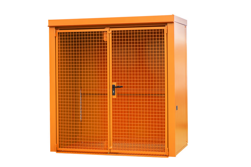 Gasflaschen-Container Typ GFC-B M1, für den Außenbereich, mit Tränenblechboden, für 28 Flaschen mit 230 mm, versch. Farben