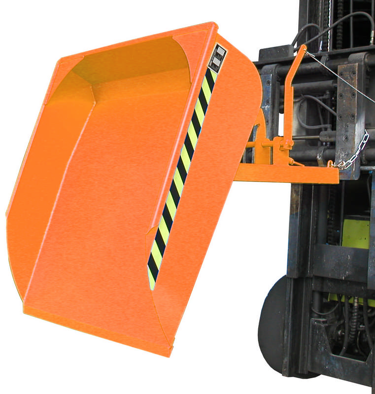 Schaufel Typ BSI 50, 0,50m3, mit Öffnungen für Gabelzinken, mechanisch, Kippen per Seilzug, mit Abrutschsicherung, versch. Farben