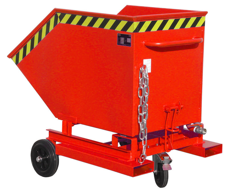 Späne-Kastenwagen Typ SKW-ET 400, mit Siebblech u. Ablasshahn, Fassungsvermögen 400l, versch. Farben o. Feuerverzinkt – Bild 3