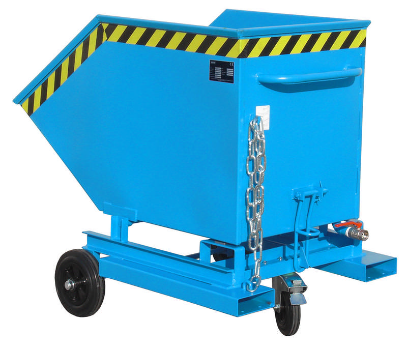 Späne-Kastenwagen Typ SKW-ET 400, mit Siebblech u. Ablasshahn, Fassungsvermögen 400l, versch. Farben o. Feuerverzinkt – Bild 4