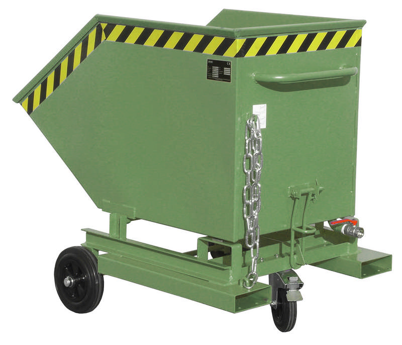 Späne-Kastenwagen Typ SKW-ET 400, mit Siebblech u. Ablasshahn, Fassungsvermögen 400l, versch. Farben o. Feuerverzinkt – Bild 5