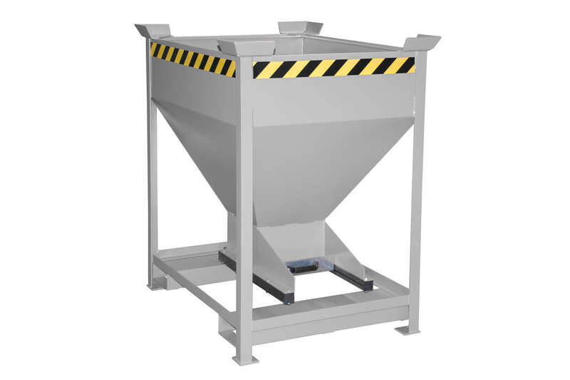 Silobehälter Typ SG-D 375, mit Schiebeverschluss, Einfahrtaschen u. Stapelecken, 375 l Fassungsvermögen – Bild 6