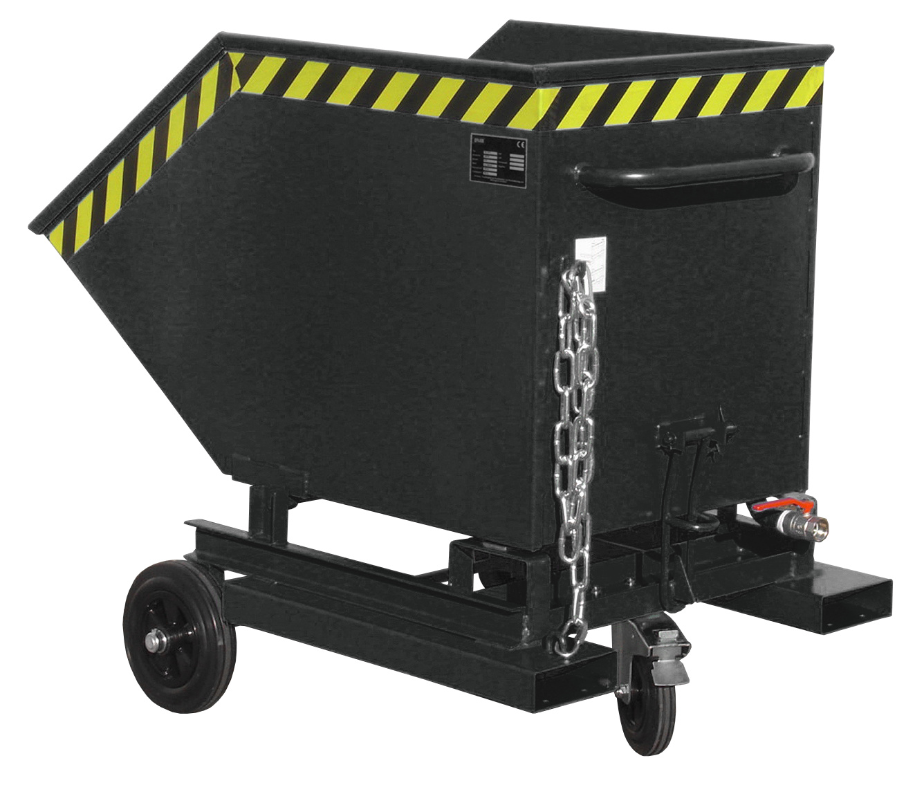 Späne-Kastenwagen Typ SKW-ET 400, mit Siebblech u. Ablasshahn, Fassungsvermögen 400l, versch. Farben o. Feuerverzinkt – Bild 8