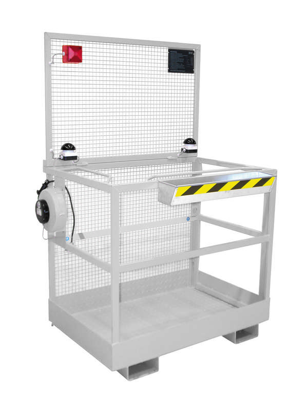 Bauer Arbeitskorb Typ MB-ST, mit klappbarer Rückwand, Gelborange & feuerverzinkt – Bild 3