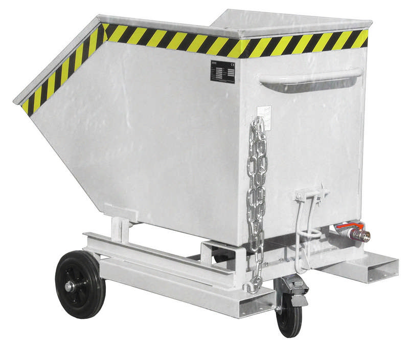 Späne-Kastenwagen Typ SKW-ET 400, mit Siebblech u. Ablasshahn, Fassungsvermögen 400l, versch. Farben o. Feuerverzinkt – Bild 7