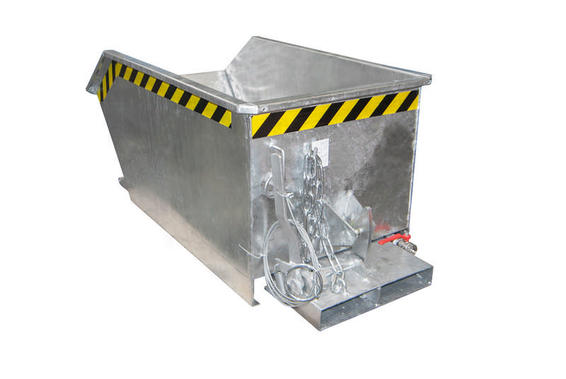 Bauer Spänebehälter Typ GU-E 300, Inhalt 0,30m3, mit Siebblech und Ablasshahn, versch. Farben o. Feuerverzinkt – Bild 7