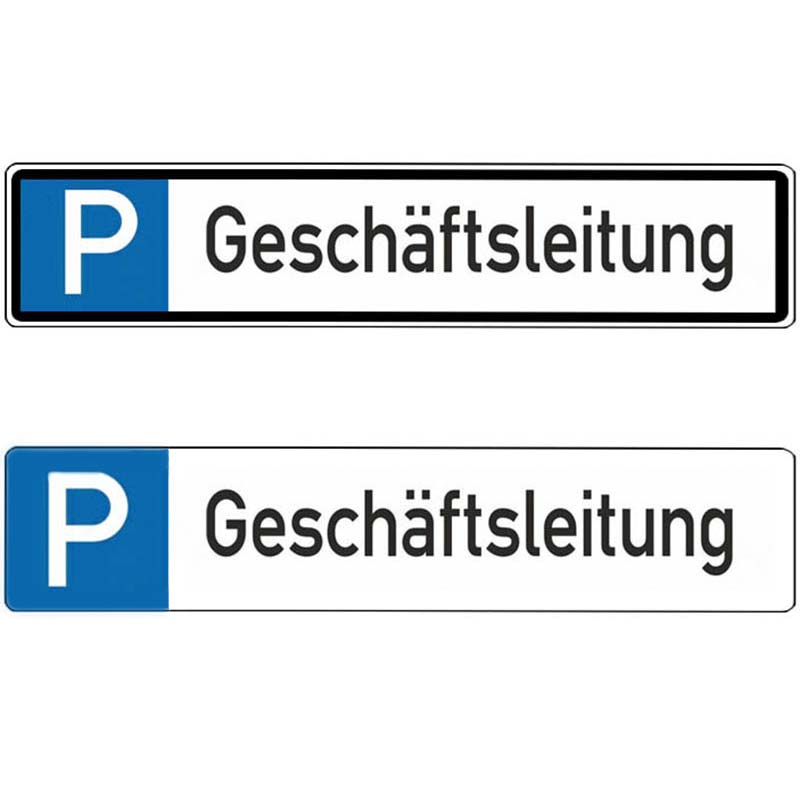 Parkplatzschild Text: Geschäftsleitung – Bild 2