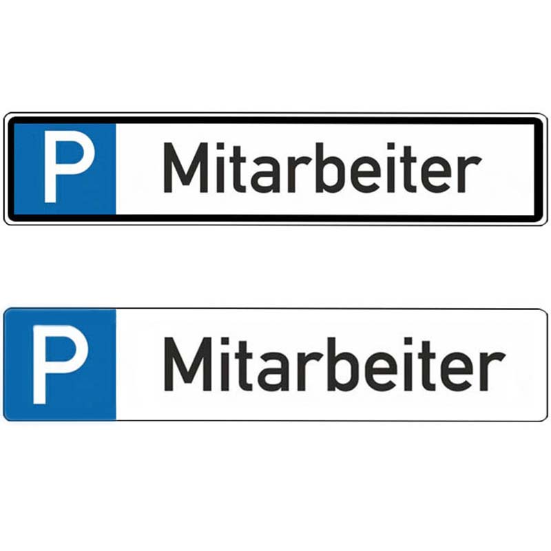 Parkplatzschild Text: Mitarbeiter