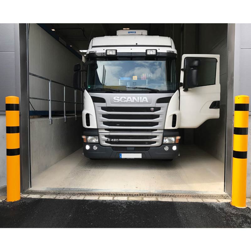 Rammschutzpoller Ø 152, 193 mm, ortsfest zum Einbetonieren, gelb-schwarz – Bild 4