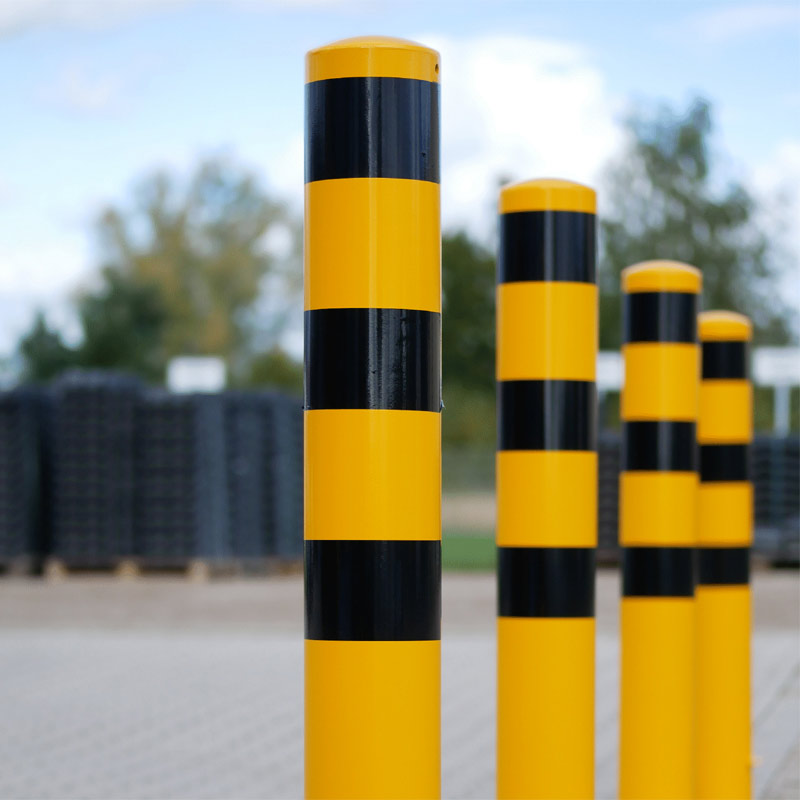 Rammschutzpoller Ø 152, 193 mm, ortsfest zum Einbetonieren, gelb-schwarz – Bild 5