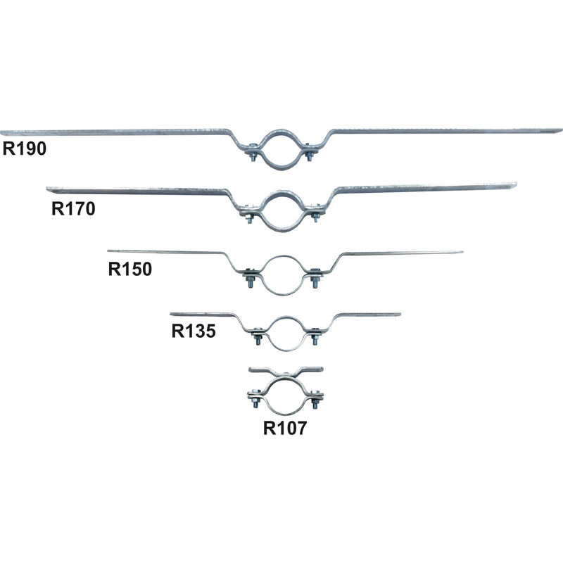 Verzinkte Rohrschelle Ø 48, 60 und 76 mm, Lochabstand 70 bis 900 mm, ein- / doppelseitig – Bild 5