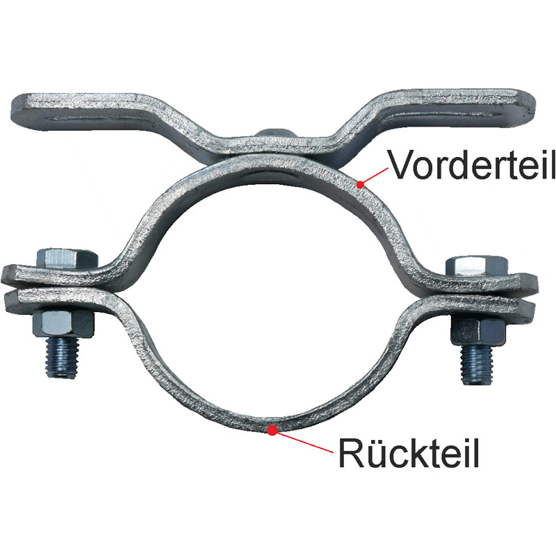Verzinkte Rohrschelle Ø 48, 60 und 76 mm, Lochabstand 70 bis 900 mm, ein- / doppelseitig – Bild 9