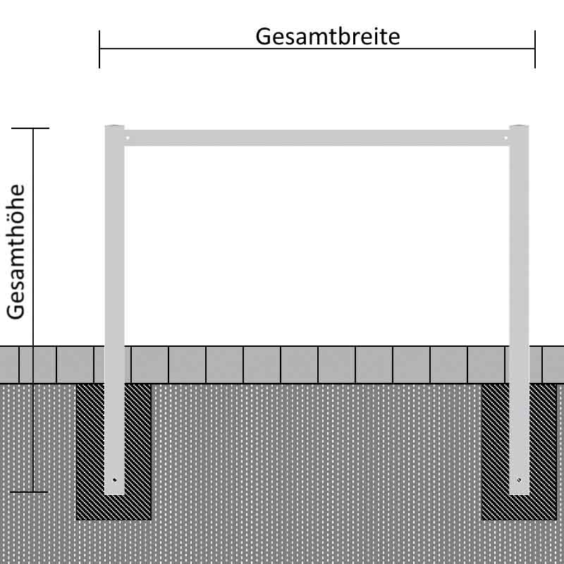 Wegesperren feststehend aus Vierkantrohr als Rahmen geschweißt, 3 Breiten, Knieholm – Bild 6