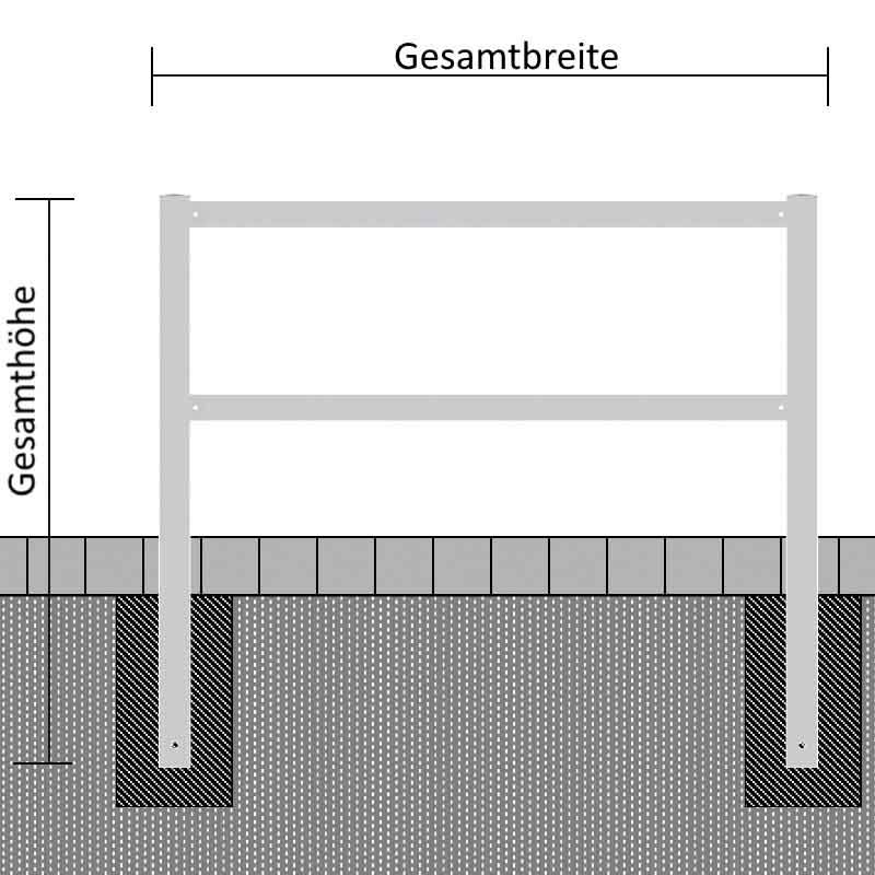 Wegesperren feststehend aus Vierkantrohr als Rahmen geschweißt, 3 Breiten, Knieholm – Bild 8